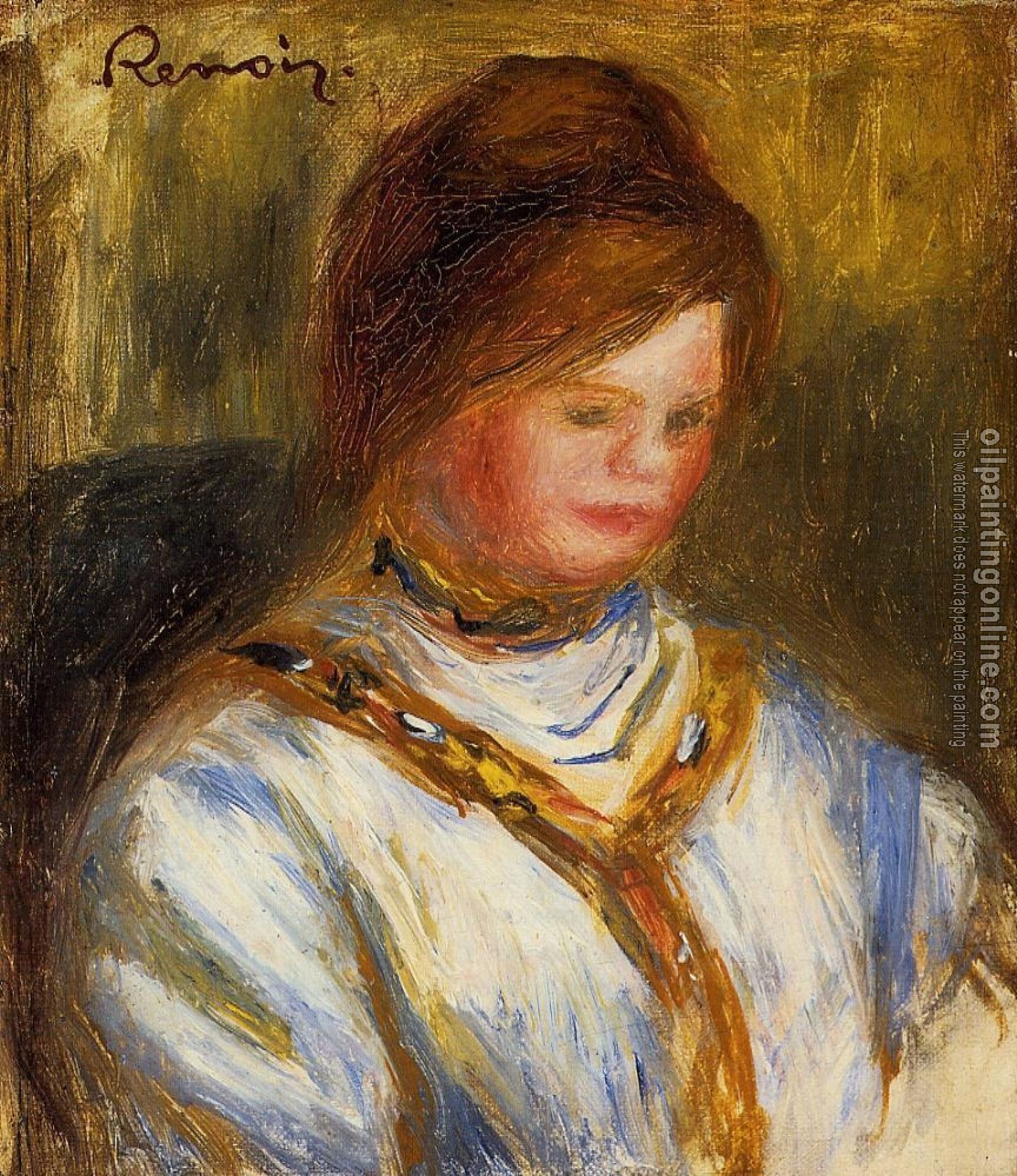 Renoir, Pierre Auguste - Woman in a Blue Blouse